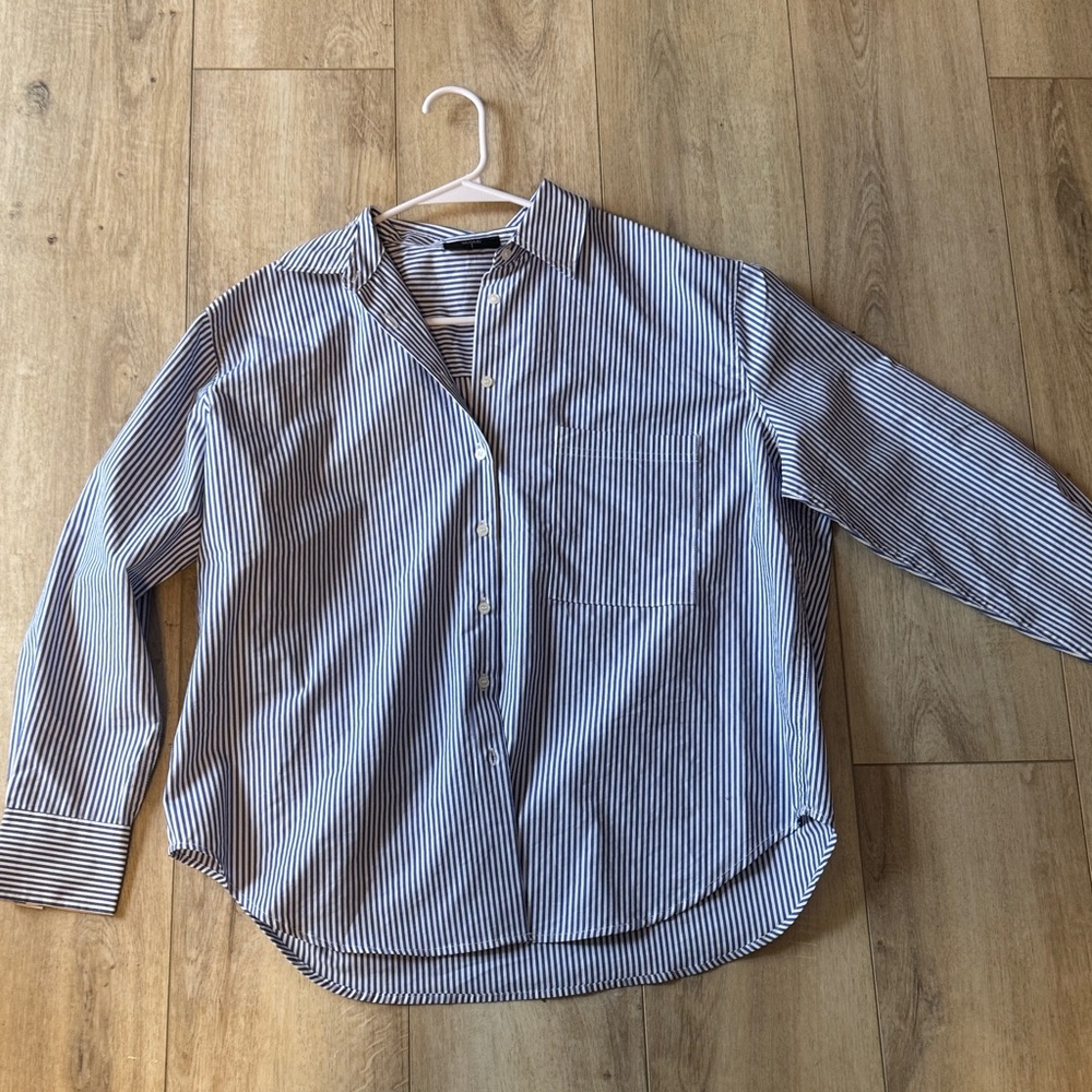 Tahari Striped Blue and White Shirt